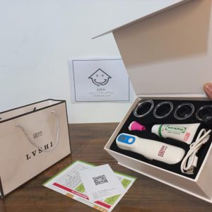 دستگاه بادکش برقی شارژی دارای 4 لیوان، پماد مخصوص و دفترچه راهنما