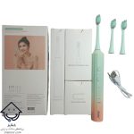 مسواک برقی MDHL مدل MD-821 در کنار سیم شارژر و سری های آن و بسته بندی