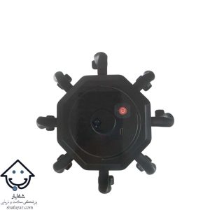 نمایی از ماساژور سر عنکبوتی از دکمه پاور و جای کابل شارژ